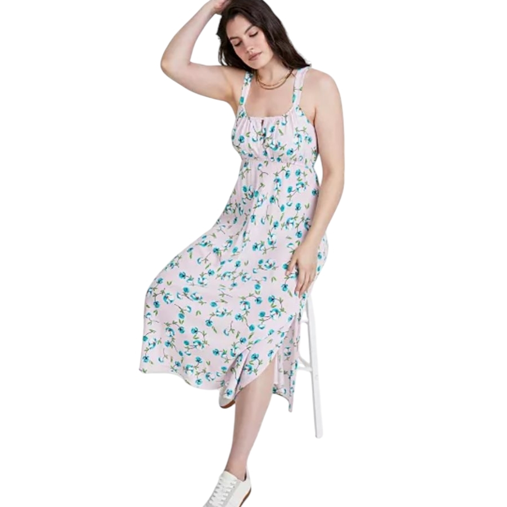 On 34th Printed Empire Waist Midi Dress